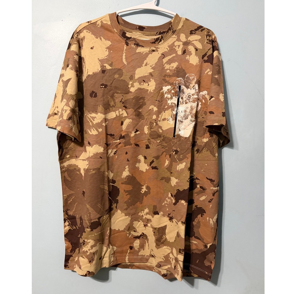 Mighty Fine Van Gogh Sunflowers Camo T-Shirt Men's Large Brown Desert Camouflage